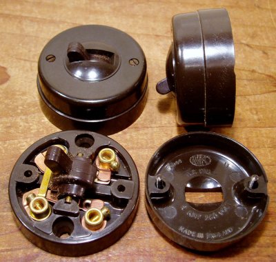 画像3: 3-sets Dead-Stock "ENGLAND" Bakelite Switch