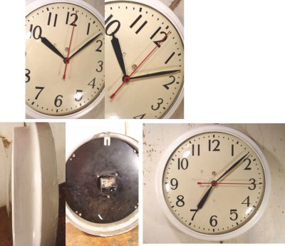 画像1: 40's "Hand Painted" Metal School Wall Clock