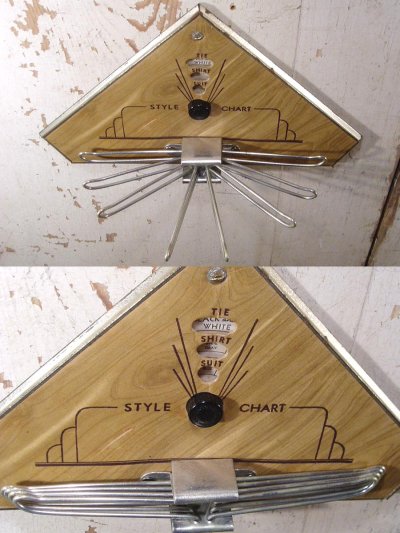 画像2: 1930's DECO "Wall Mount" Tie Organizer w/Style Chart