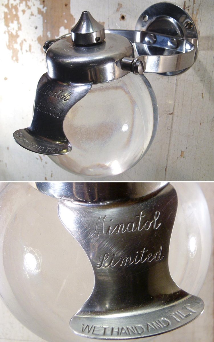 画像1: 1920-30's "Art-Deco" Glass Liquid Soap Dispenser (1)