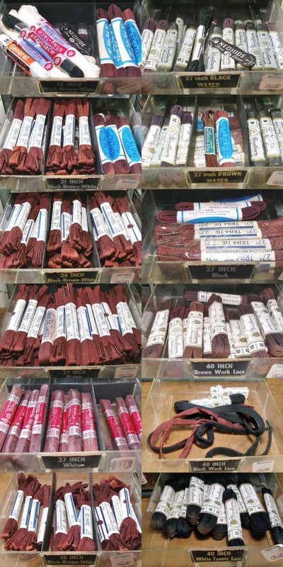 画像1: 1950-60’s　ADV Metal Cabinet with  "lot of 184 shoe laces"