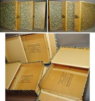 画像3: 3-sets 1930-40's Wood/Cardboard Office File Box