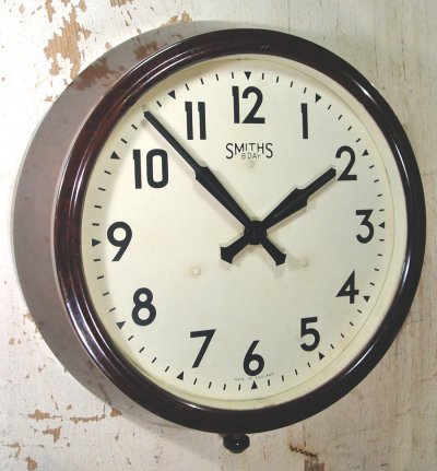画像1: 1930-40's "SMITHS" Bakelite Wall Clock
