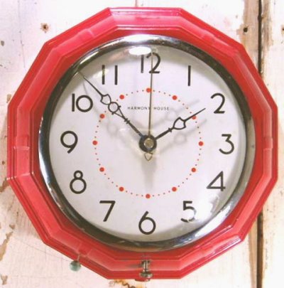 画像1: 1930-40's Art-Deco "Country" Kitchen Clock 