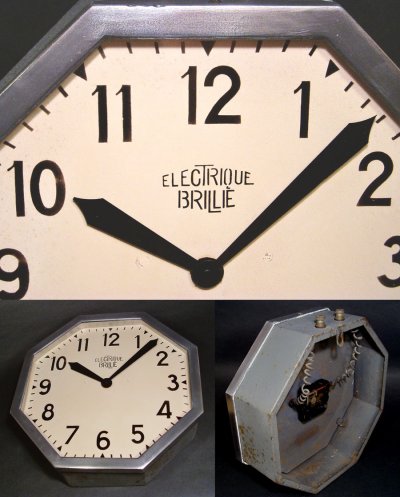 画像2: 1920-30's French Art Déco "BRILLIE" Wall Clock