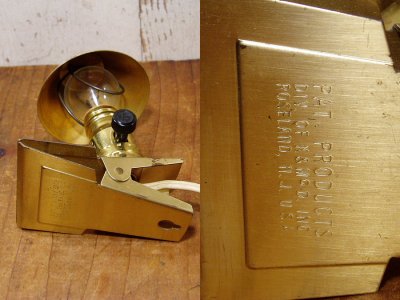 画像2: Brass "Clamp-on" mini Lamp