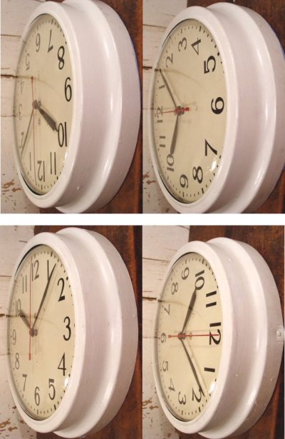 画像2: 40's "Hand Painted" Metal School Wall Clock