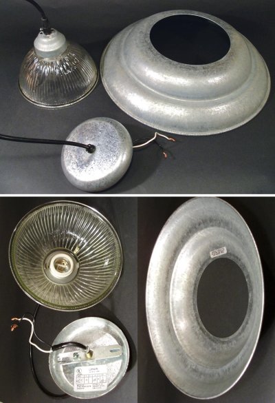 画像3: 2-way "Galvanized Steel＆Ribbed Glass" Pendant Light