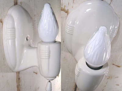 画像1: Art Deco "Ceramic" Candle Lamp 【Dead Stock】