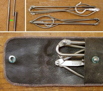 画像3: 1920-30's 2- Steel Folding Hanger + Leather Case