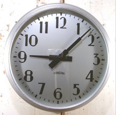 画像1: 1940-50's Aluminium Wall Clock "ART-DECO"
