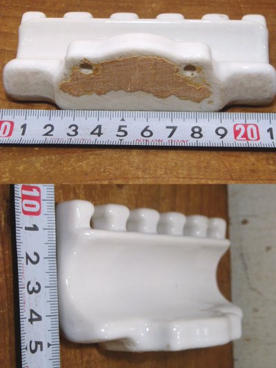 画像1: 1930-40's "Porcelain" Toothbrush＆Paste Holder