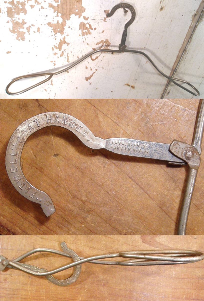画像1: 1910-20's "Advertising" Steel Folding Hanger (1)