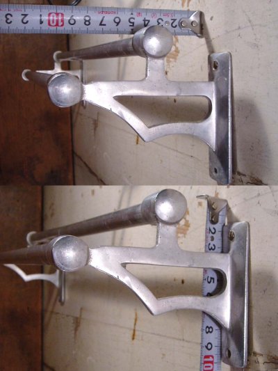 画像2: French Art-Deco"Aluminum" Towel Rail＆2-Coat Hooks