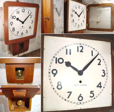画像1: 1930's "Art Deco" Pendulum Wood Clock