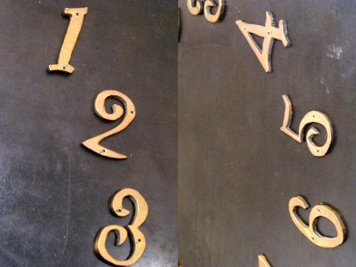 画像1: Handmade "CLOCK" 12-Brass NUMBERS