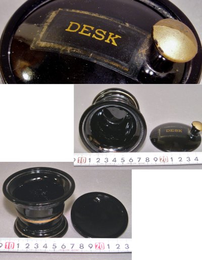 画像3: 1900-20's "DESK" Black Glass × Gold Organizer