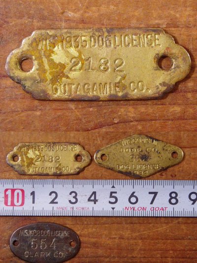 画像2: 1930's Brass Dog License Tag