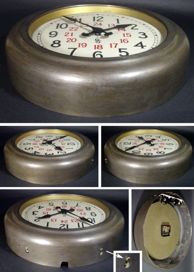 画像3: 1920-30's Germany "24 Hour Dial" Steel Wall Clock