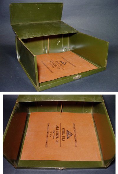 画像1: 1940's "ASCO N.Y." Steel File Box【 FAT !! 】