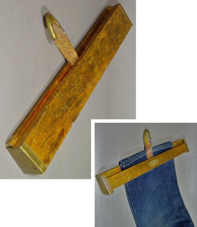 画像2: Early-1900's "Oddball" Trousers Hanger【Brass × Wood × Leather】