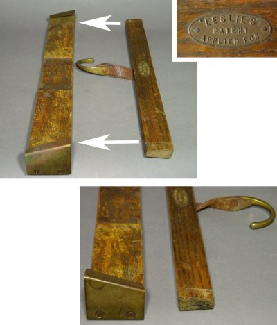 画像1: Early-1900's "Oddball" Trousers Hanger【Brass × Wood × Leather】