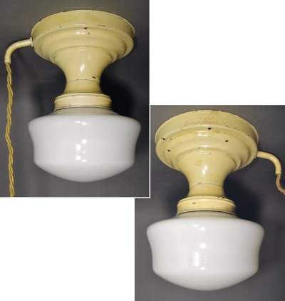 画像1: 1930's "ART DECO" Ceiling Light Fixture w/Pendant Switch