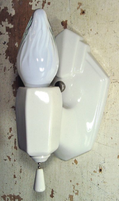 画像1: 1930-40's "Porcelain" Candle Lamp【Art Deco】