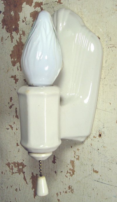 画像1: 1940's "Porcelain" Candle Lamp【Art Deco】