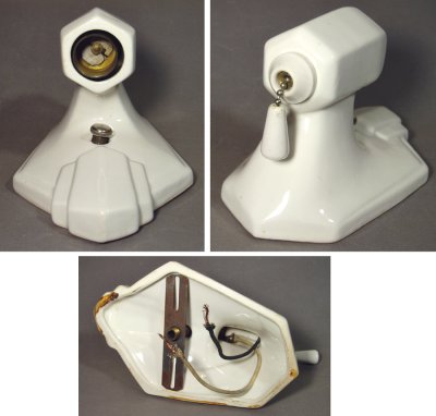 画像3: 1930-40's "Porcelain" Candle Lamp【Art Deco】