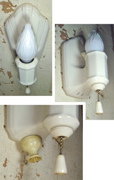 画像2: 1940's "Porcelain" Candle Lamp【Art Deco】