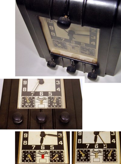画像2: 1930's Art-Deco "STREAMLINE" Black Bakelite Desk Clock