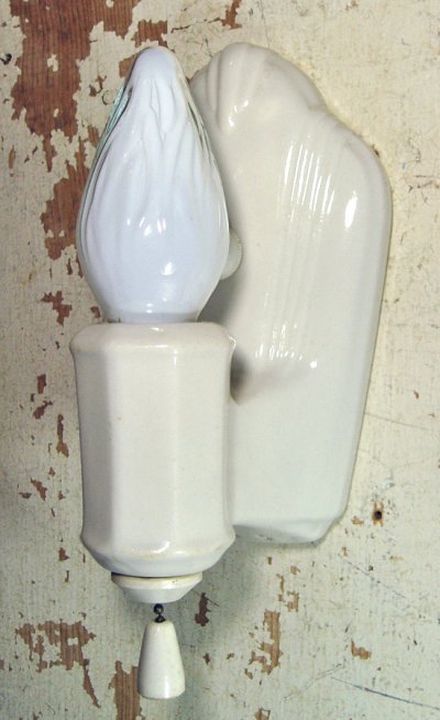 画像1: 1940's "Porcelain" Candle Lamp【Art Deco】