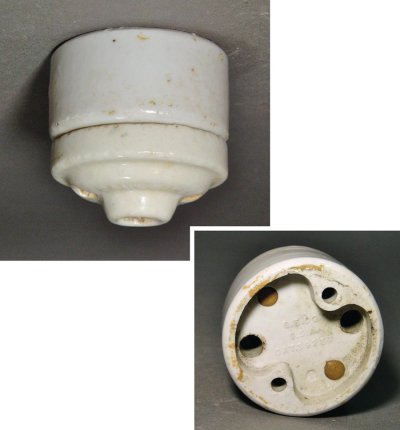 画像1: 1910-20's Porcelain Rosette -Lamp parts-