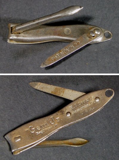 画像1: 1920's Steel Nail Clipper [Key Holder] 