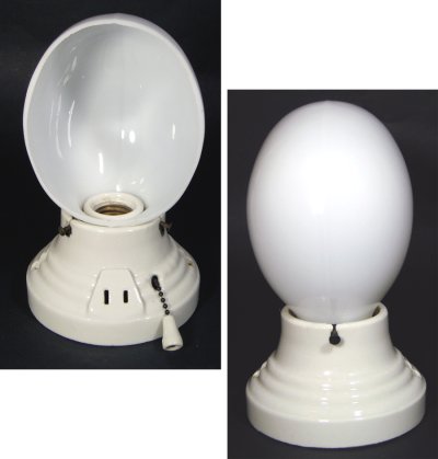 画像2: 1930-40's  "ART DECO" Milk Glass Bathroom Lamp
