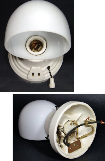 画像3: 1930-40's  "ART DECO" Milk Glass Bathroom Lamp