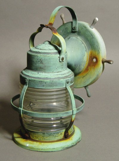 画像1: 1940's "MARINE" Caged Outside Lamp 