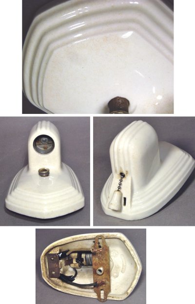 画像3: 1930-40's "Art Deco" Porcelain Candle Lamp 