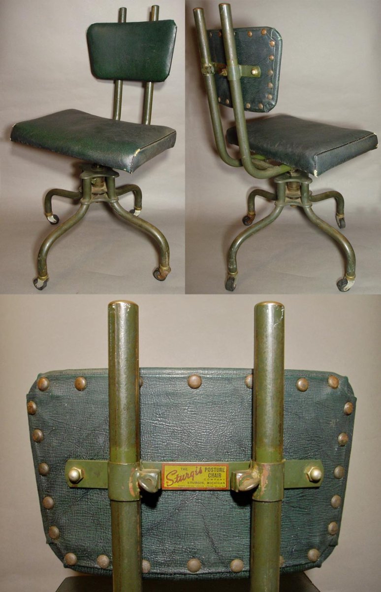 画像1: 1930-40's "Machine age" Swivel Desk Chair (1)