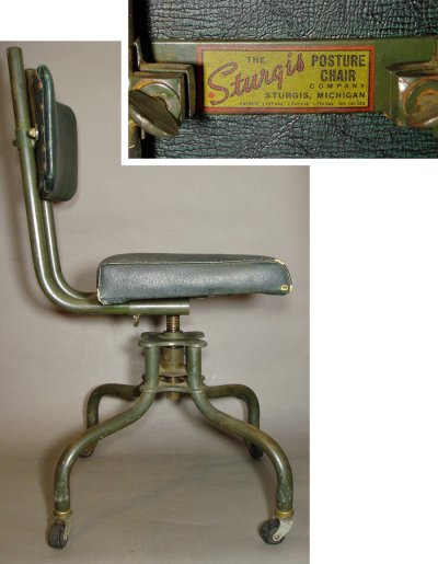 画像1: 1930-40's "Machine age" Swivel Desk Chair