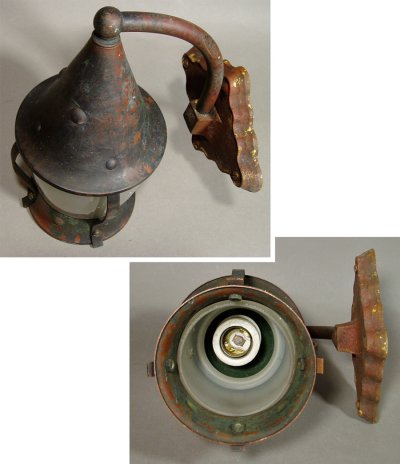 画像3: 1930-40's "Caged" Brass Porch Lamp 