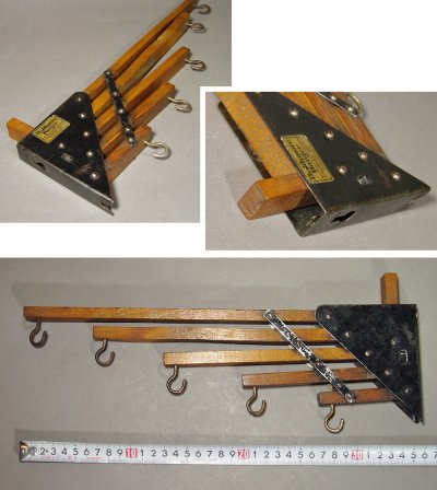 画像1: 1920-30's "Holds more Hanger" Wood＆STEEL Folding Hanger