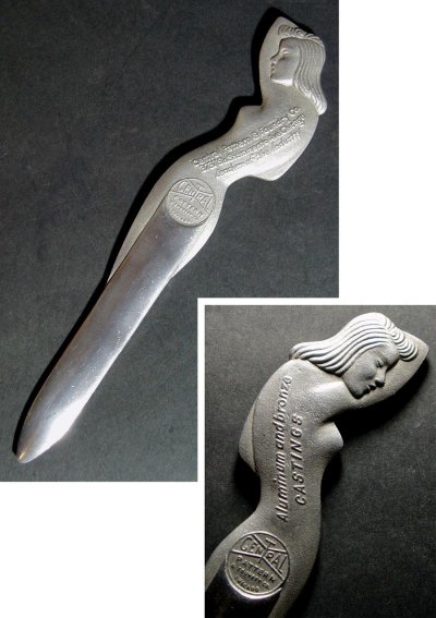 画像1: 1920-40's "Art Deco Nude Lady" Aluminum Letter Opener