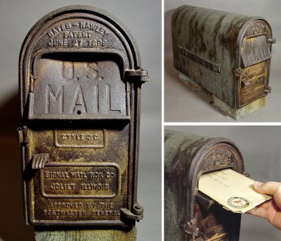 画像1: PAT.1899 "Cast Iron" U.S.MAIL BOX