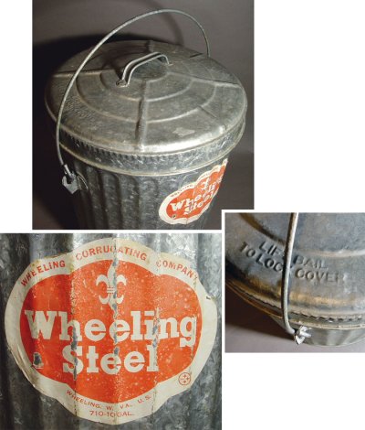 画像1: 1950's "Wheeling" Garbage Can 