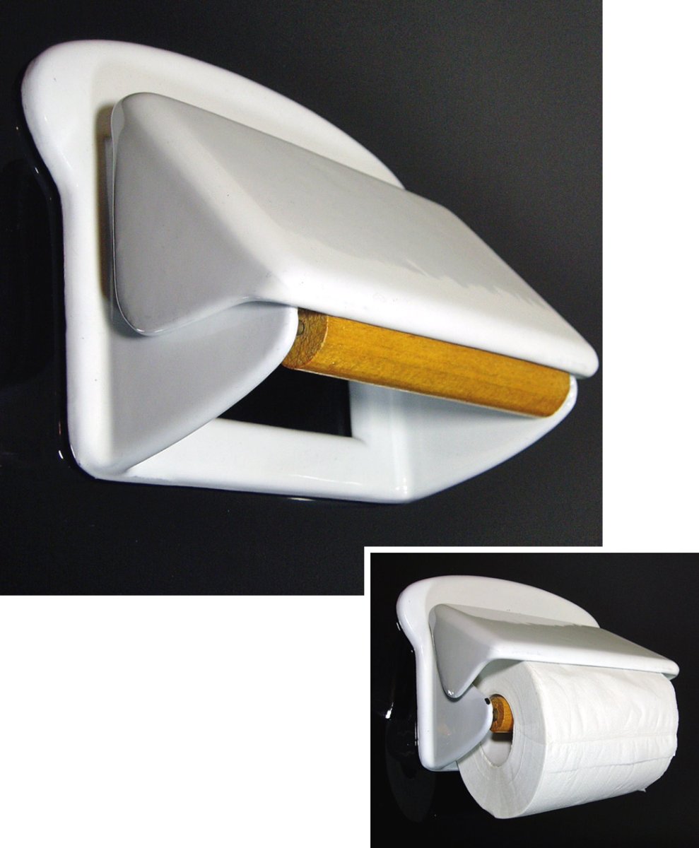 画像1: 1920-30's German-Deco "Cast-Iron" Toilet Paper Holder (1)