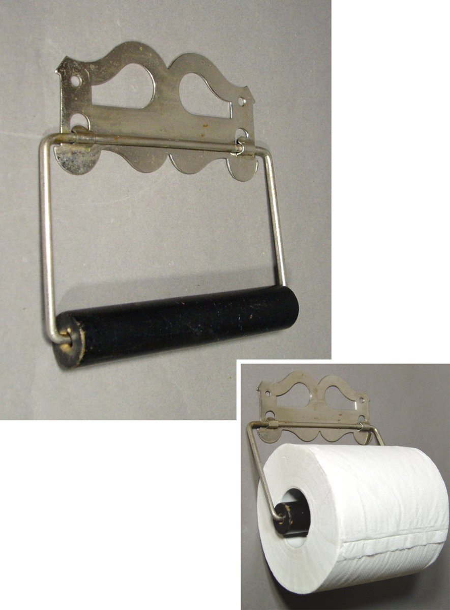 画像1: 1920-30's "Nickle plated Brass" Toilet Paper Holder (1)