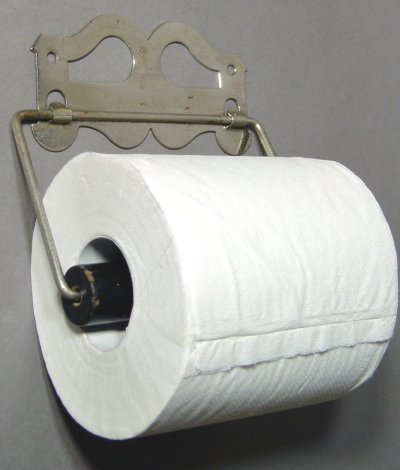 画像1: 1920-30's "Nickle plated Brass" Toilet Paper Holder