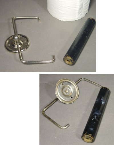 画像1: 1920-30's "Nickle plated Brass" Toilet Paper Holder